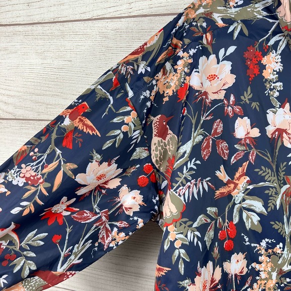 Columbia Women's Inner Limits ll Floral Bird Print Navy Rain Jacket Size Large - Picture 7 of 14
